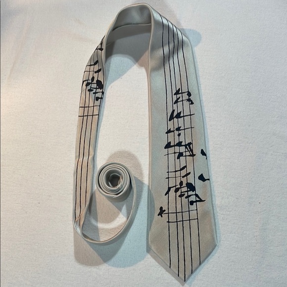 J. Garcia Limited Edition Silk Silver Black Musical Tie Manuscript 39 collection - Picture 2 of 9